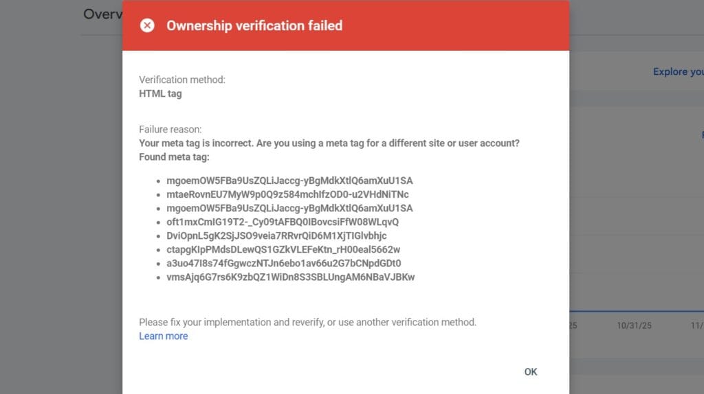 Go back to your Google Search Console and click on verify.