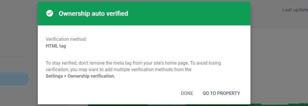 Go back to your Google Search Console and click on verify.